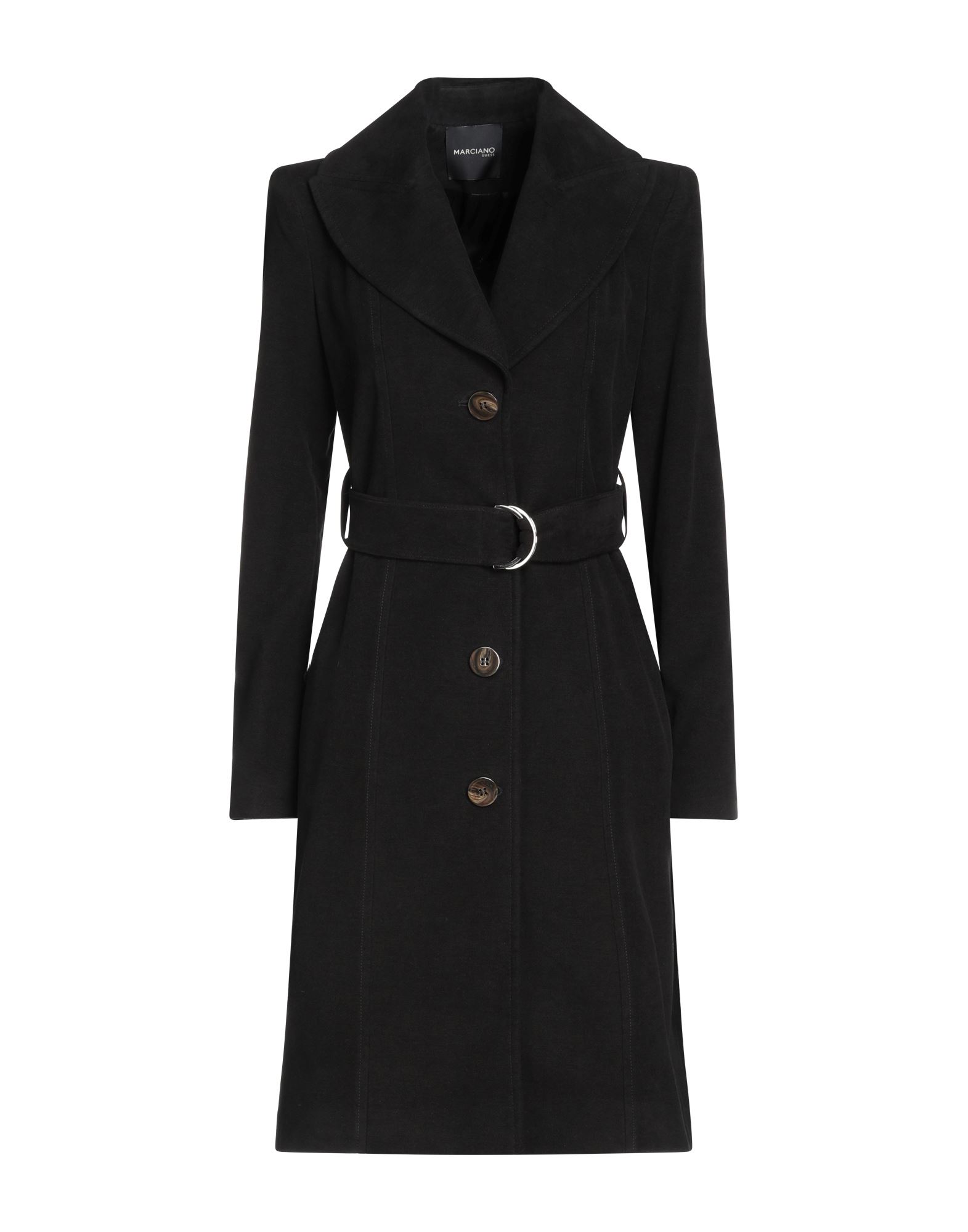 Shop Marciano Woman Coat Black Size 10 Cotton, Wool