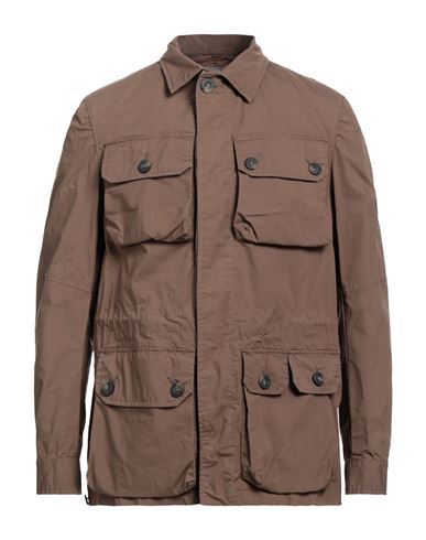Man Jacket Brown Size XL Cotton, Elastane