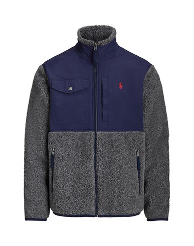 Polo Ralph Lauren Panelled Fleece And Recycled-nylon Jacket In Barclay Heather,newport Navy