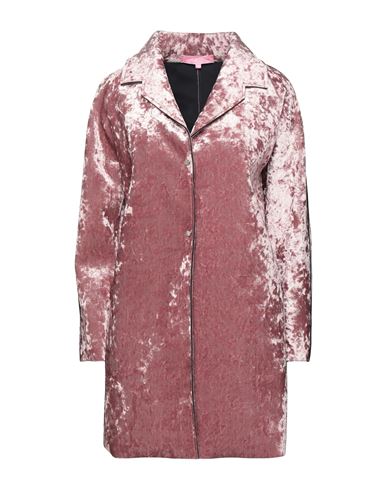 La Fille Des Fleurs Woman Overcoat & Trench Coat Pastel Pink Size L Polyamide, Elastane
