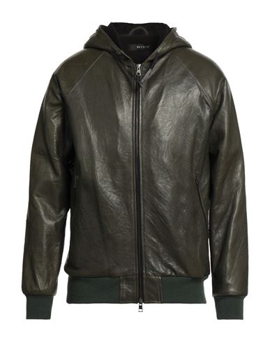 Dacute Man Jacket Dark Green Size 46 Ovine Leather