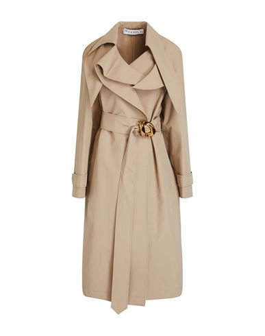 Shop Jw Anderson Woman Overcoat & Trench Coat Beige Size 4 Cotton, Polyamide