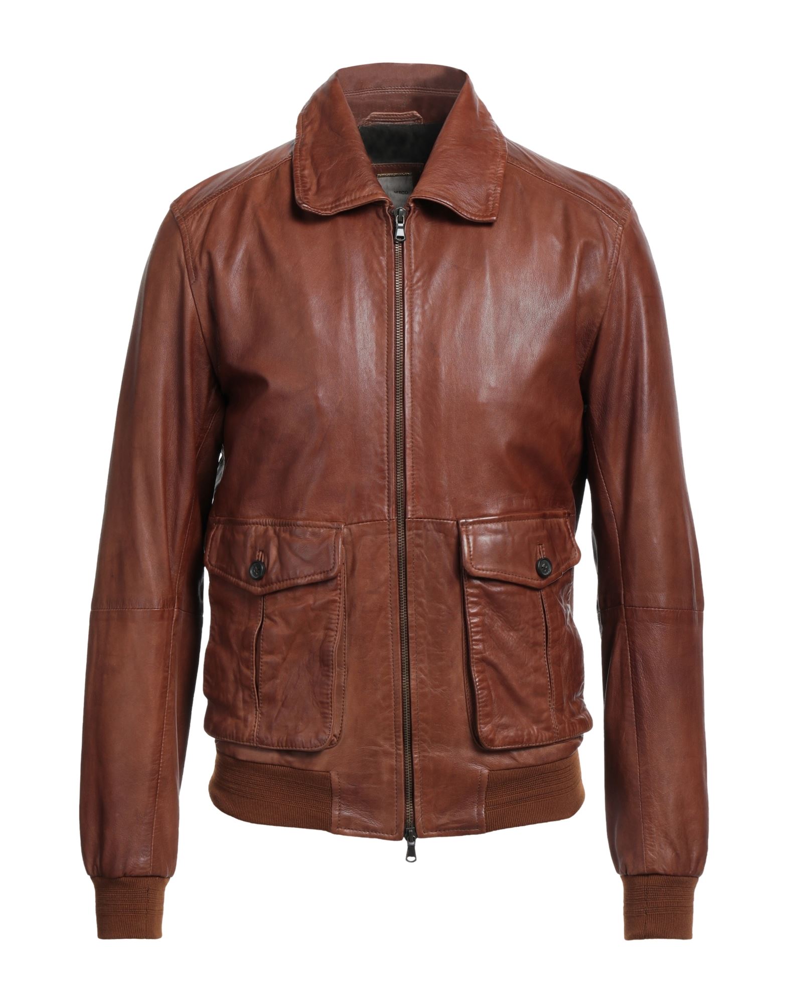 Shop Andrea D'amico Man Jacket Tan Size 40 Soft Leather In Brown