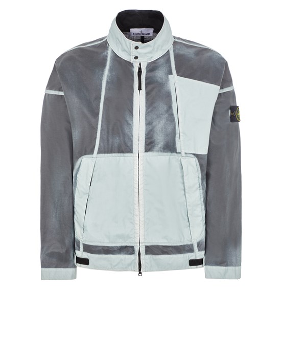 Sold out - Other colours available STONE ISLAND 431T1 HAND-SPRAYED MUSSOLA GOMMATA-TC Jacket Man Sky Blue