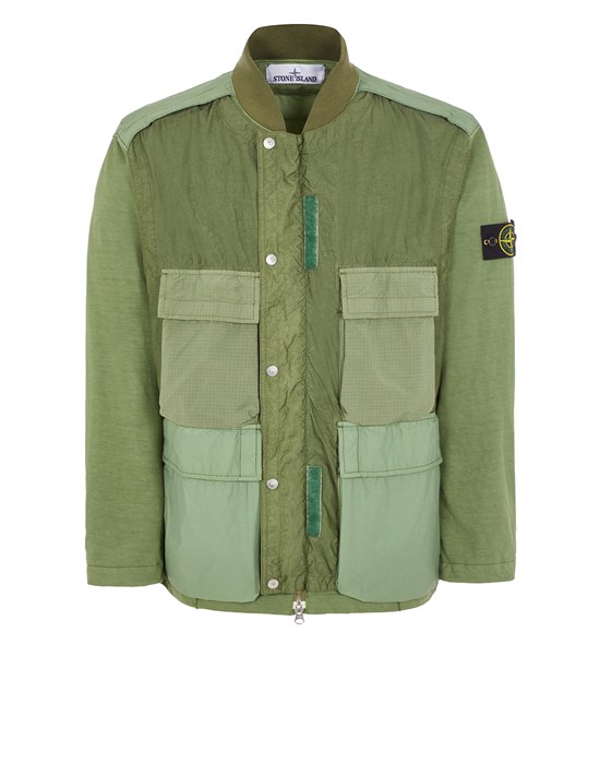 Sold out - STONE ISLAND 43532 MIX FABRIC HYPE-TC Blouson Homme Vert sauge