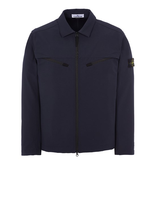  STONE ISLAND 41027 LIGHT SOFT SHELL-R_e.dye® TECHNOLOGY IN RECYCLED POLYESTER ブルゾン メンズ ブルー