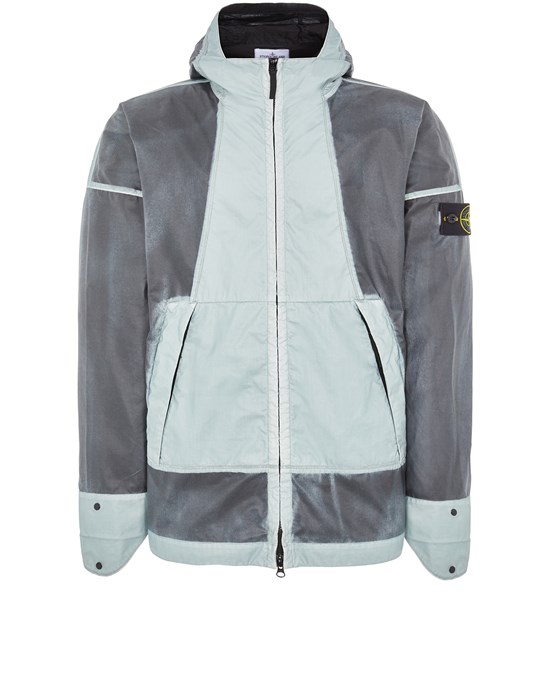  STONE ISLAND 430T1 HAND-SPRAYED MUSSOLA GOMMATA-TC Jacket Man Sky Blue
