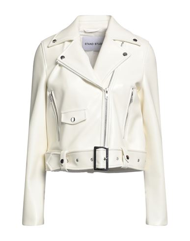 Stand Studio Woman Jacket White Size 4 Polyurethane, Polyester, Elastane