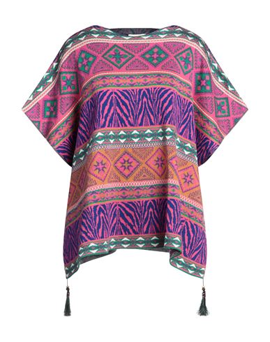 Shop Akep Woman Cape Fuchsia Size 8 Cotton In Pink