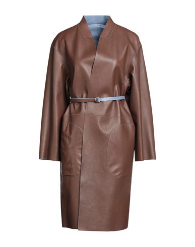 Woman Overcoat & Trench Coat Light green Size 2 Linen, Viscose