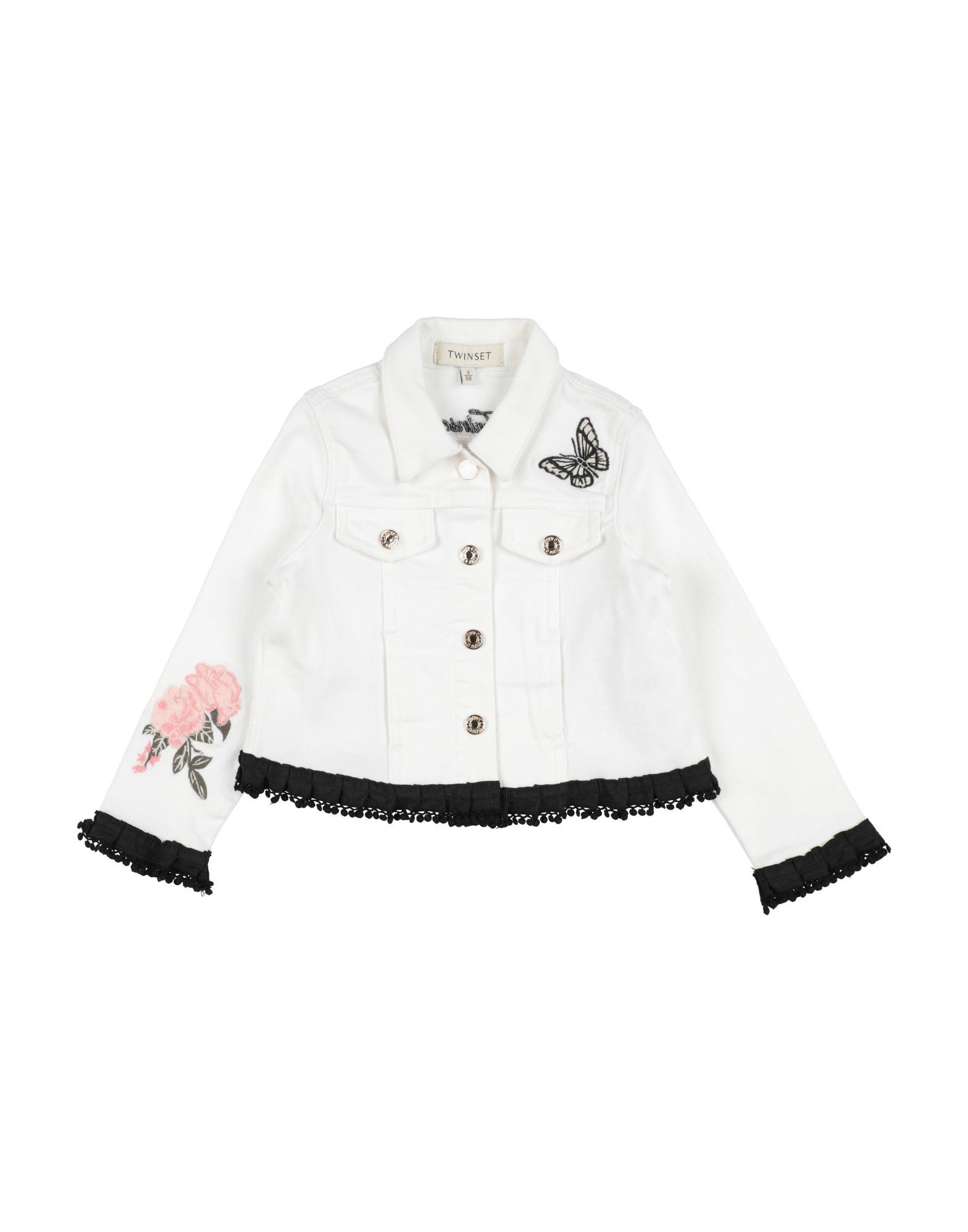 Twinset Kids' Denim Outerwear In White