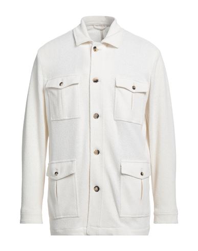 Giampaolo Man Jacket Ivory Size 40 Cotton, Polyester In White