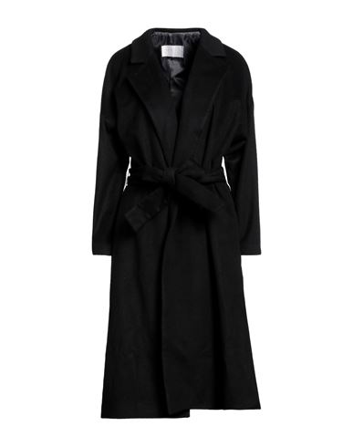 Annie P . Woman Coat Black Size 4 Virgin Wool, Polyamide, Cashmere