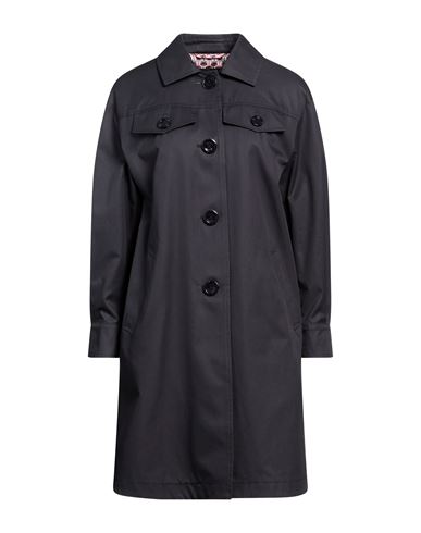 Herno Woman Overcoat Midnight Blue Size 6 Cotton