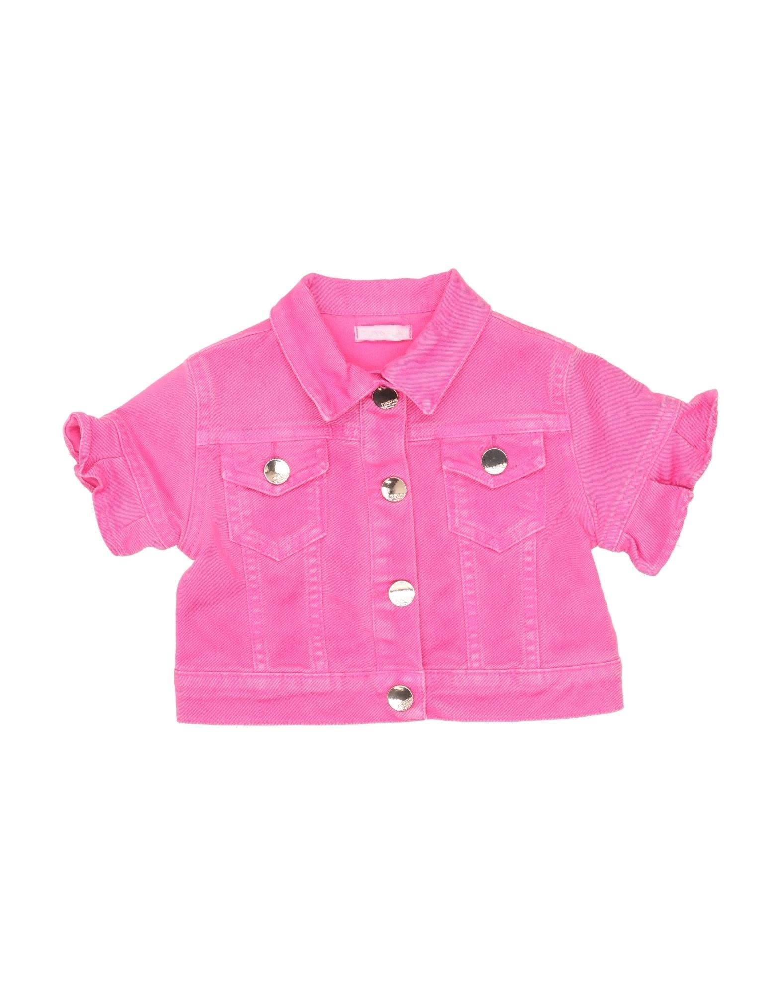 Fun & Fun Kids'  Toddler Girl Denim Outerwear Fuchsia Size 4 Cotton, Elastane In Pink