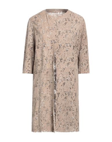 VINTAGE DE LUXE VINTAGE DE LUXE WOMAN OVERCOAT & TRENCH COAT TAUPE SIZE 6 GOAT SKIN 