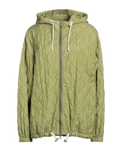 Jil Sander + Woman Jacket Green Size 2 Polyamide, Silk