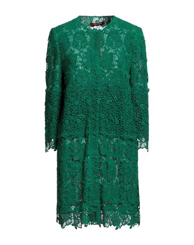 Max Mara Studio Woman Overcoat & Trench Coat Emerald Green Size 10 Cotton, Polyester
