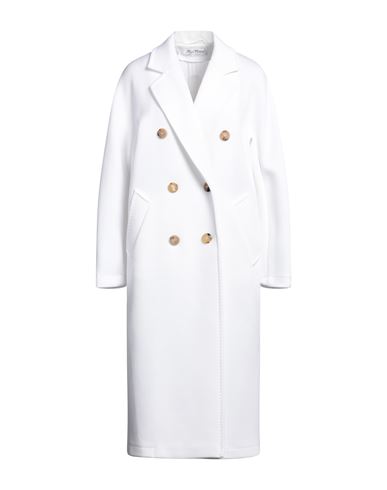 Max Mara Woman Coat White Size 6 Polyester, Cotton, Polyamide