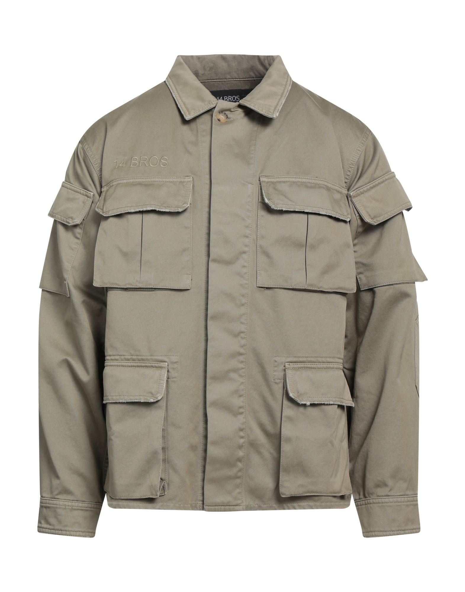 14bros Man Jacket Military Green Size Xl Cotton