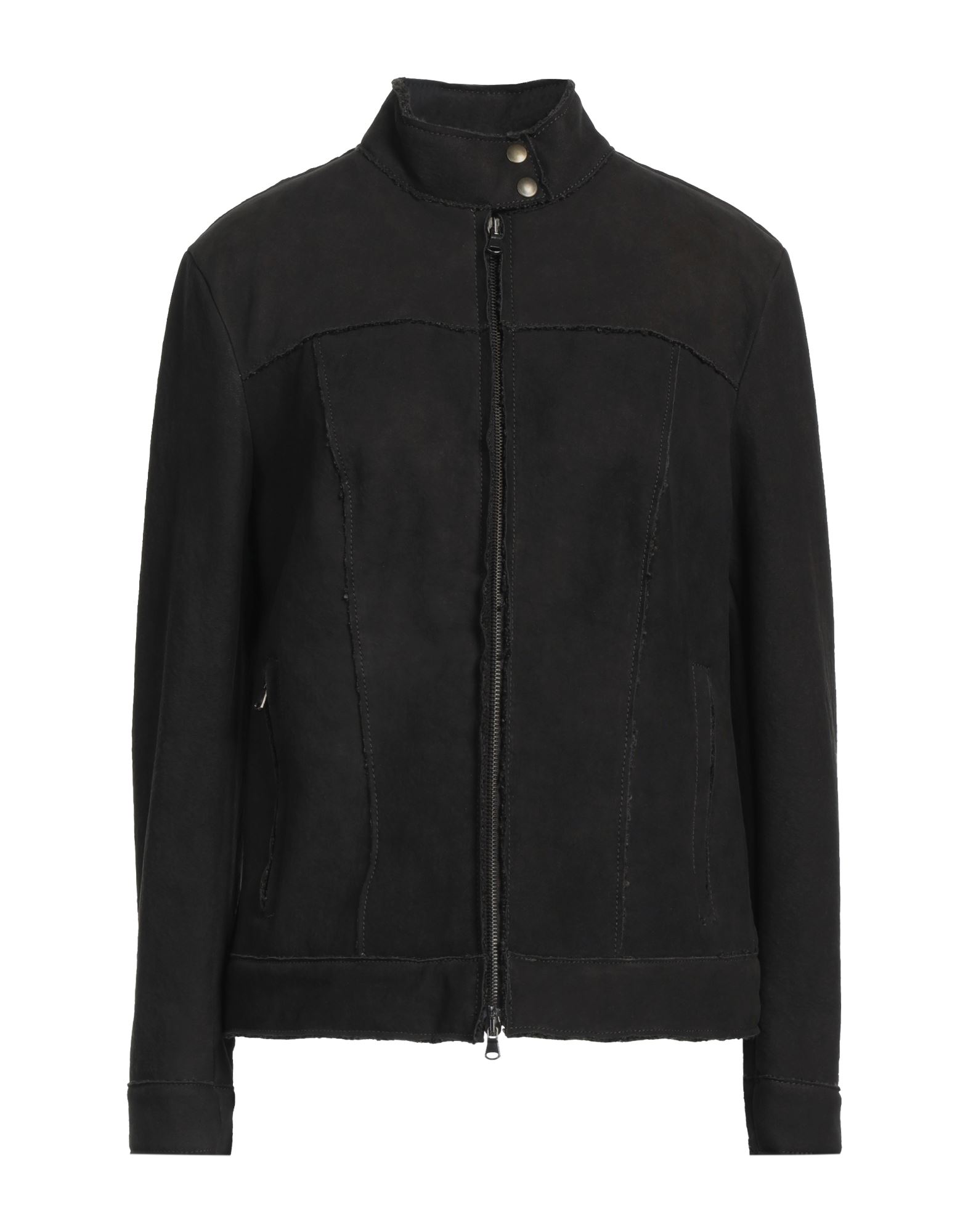 Shop Salvatore Santoro Woman Jacket Dark Brown Size 8 Ovine Leather