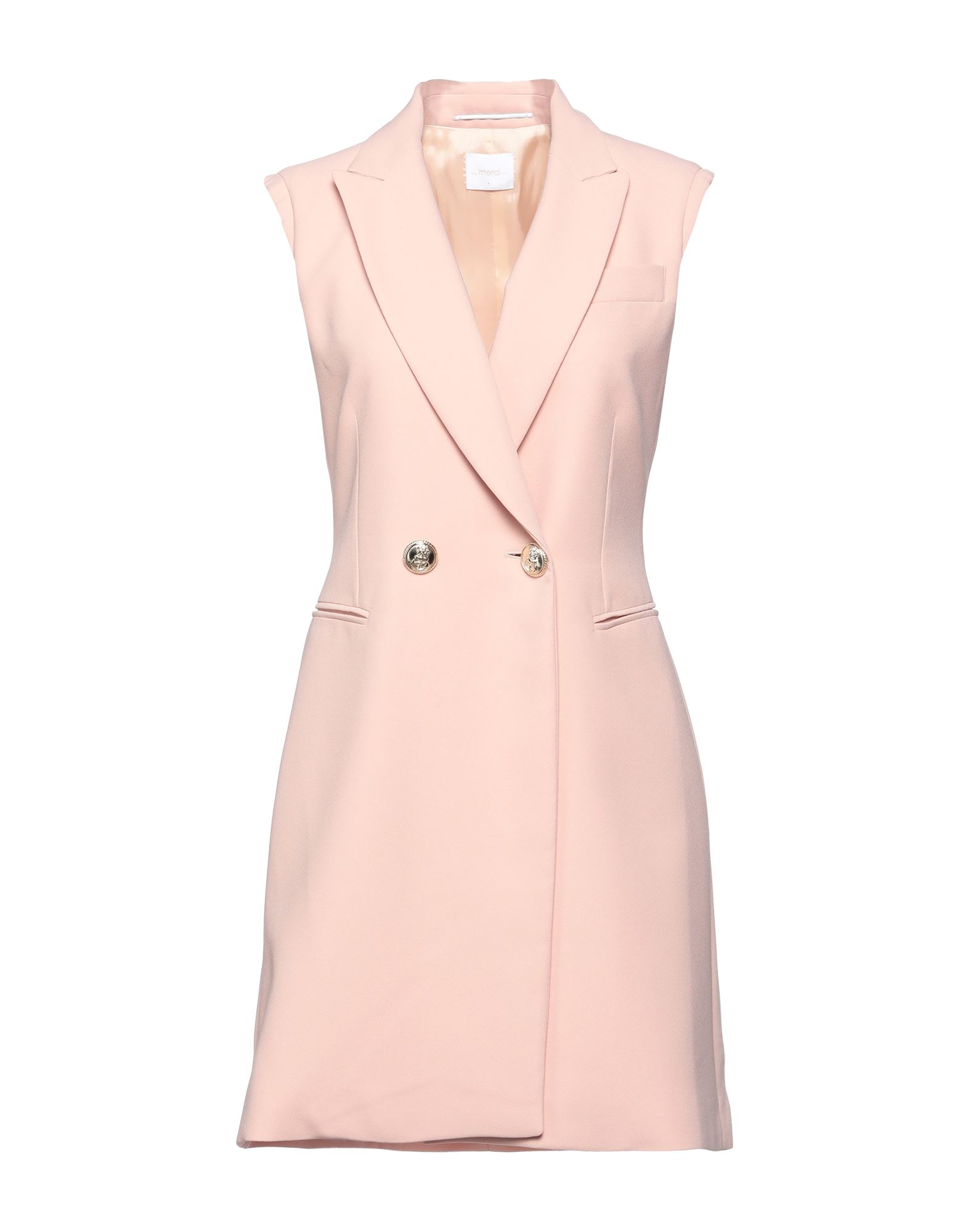 Merci .., Woman Overcoat & Trench Coat Light Pink Size 4 Polyester