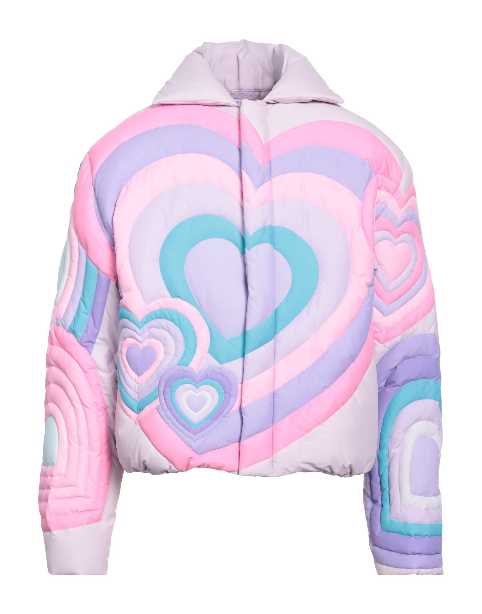 Erl Hearts Patterned Puffer Jacket In Purple | ModeSens
