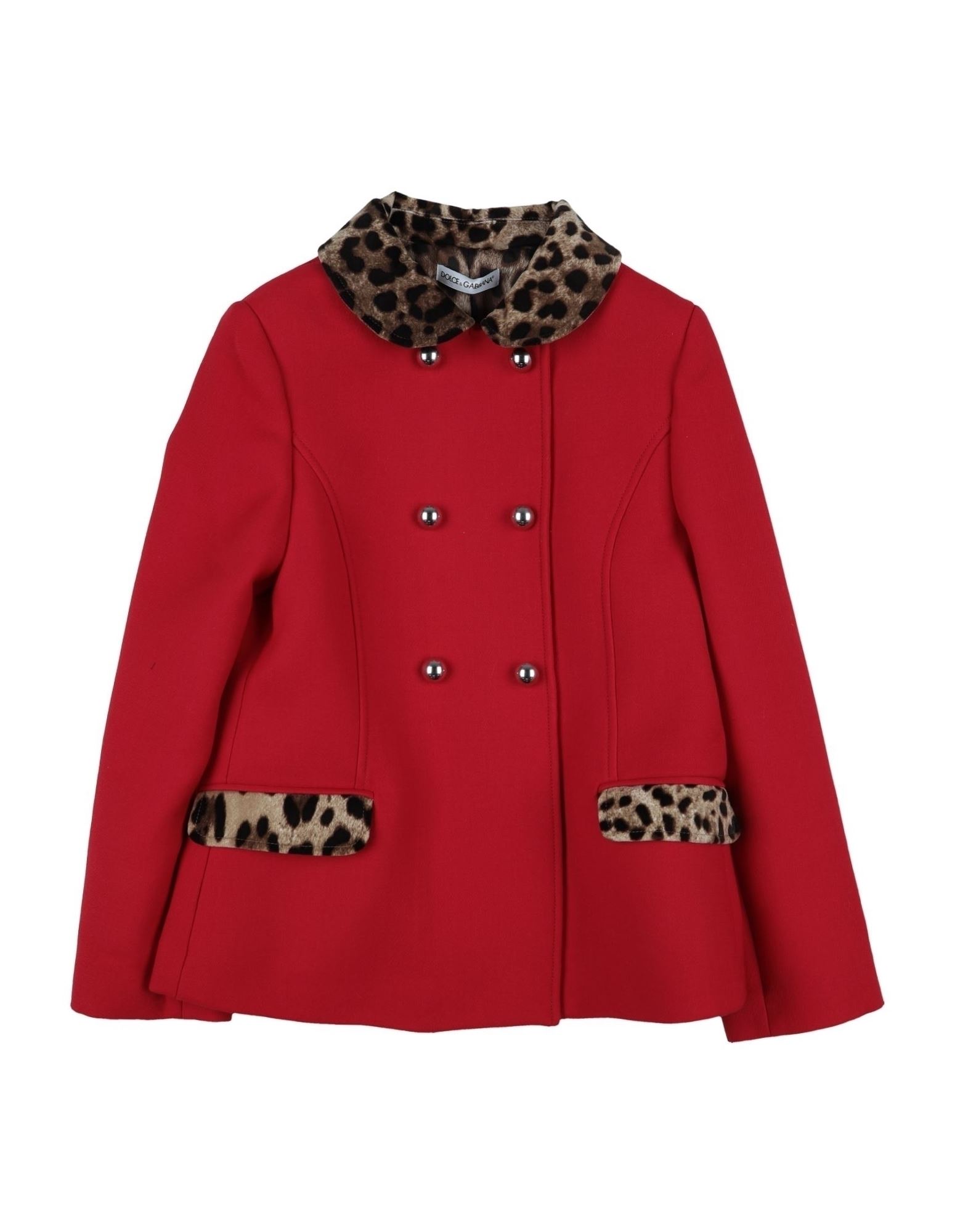 Dolce & Gabbana Kids'  Toddler Girl Coat Red Size 4 Virgin Wool, Cotton