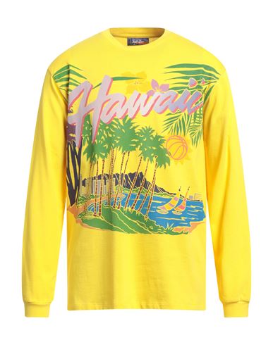 Just Don Men's Hawaii Long-sleeved T-shirt In Yellow
