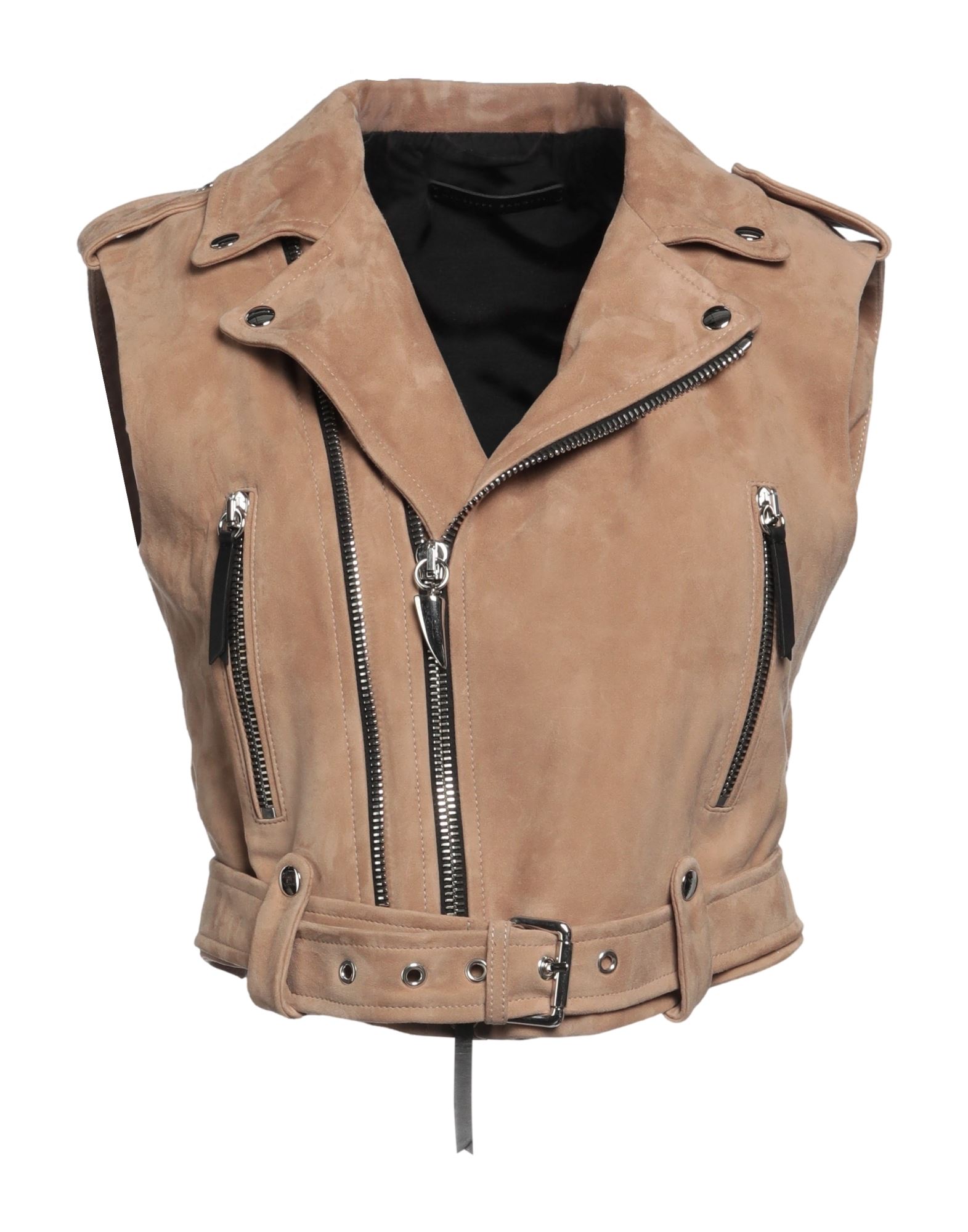Shop Giuseppe Zanotti Woman Jacket Beige Size S Soft Leather