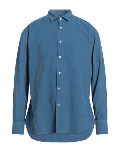 Tintoria Mattei 954 Man Shirt Azure Size 16 ½ Cotton In Blue