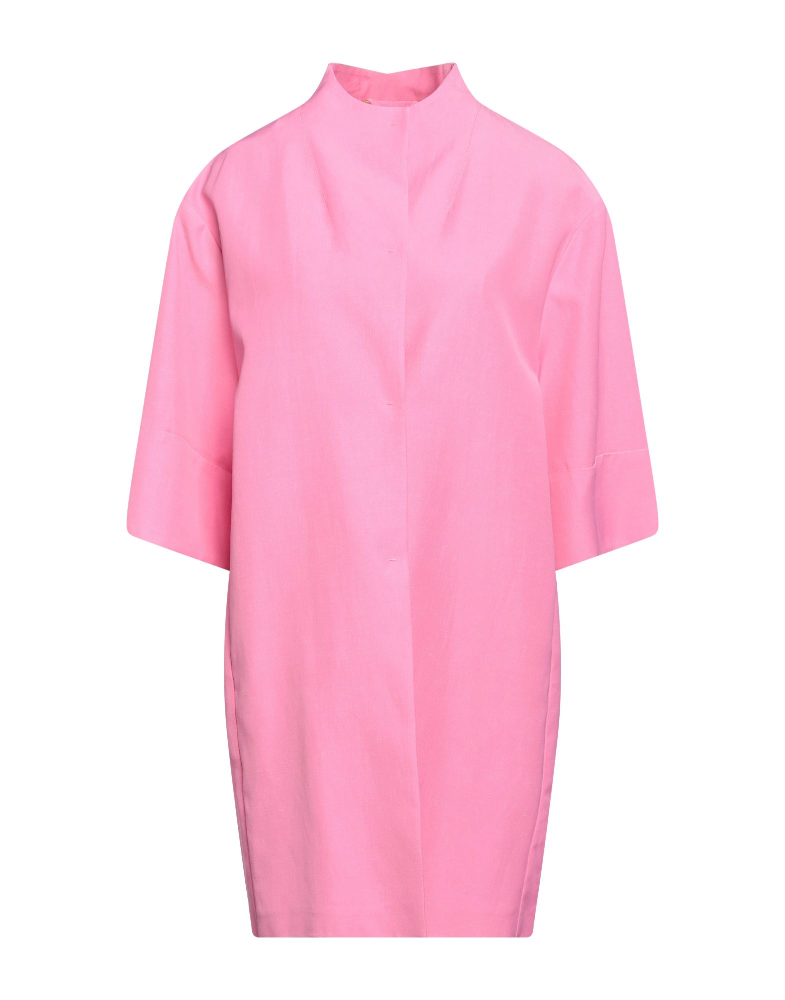 Ermanno Scervino Woman Overcoat & Trench Coat Pink Size 4 Viscose, Linen
