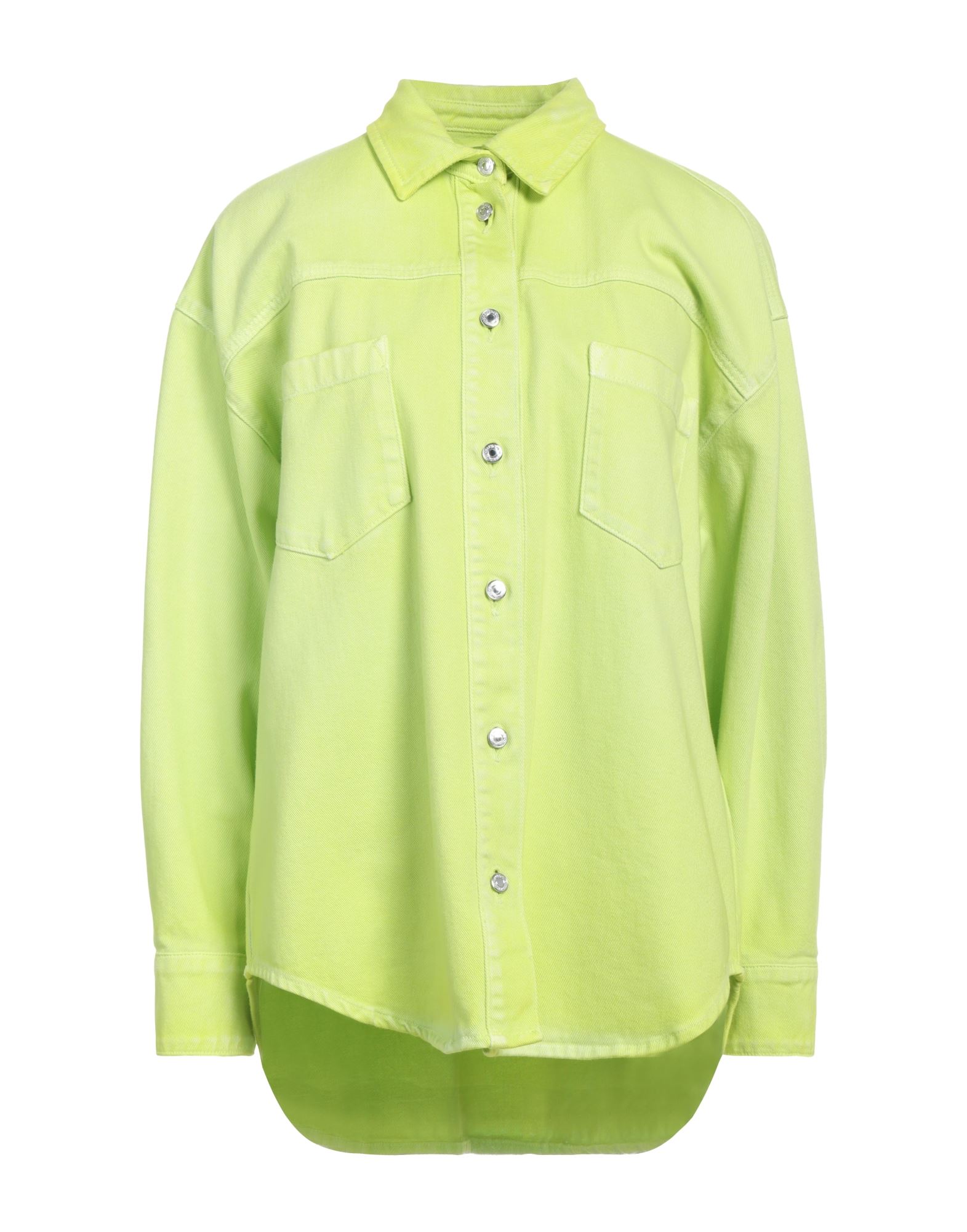 Msgm Denim Shirts In Green