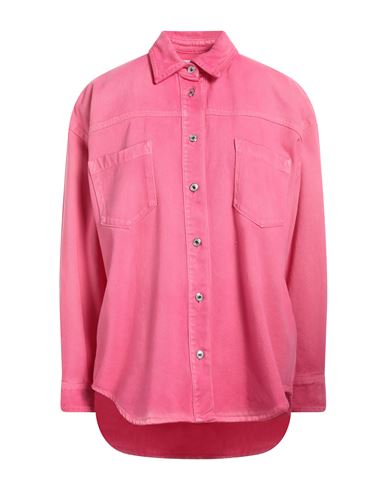 Msgm Woman Denim Shirt Magenta Size 6 Cotton