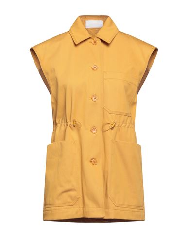 Sportmax Woman Overcoat Ocher Size 8 Cotton In Yellow
