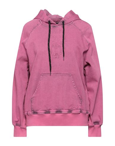 Karl Lagerfeld Woman Sweatshirt Fuchsia Size M Cotton, Polyester, Lyocell, Elastane In Pink