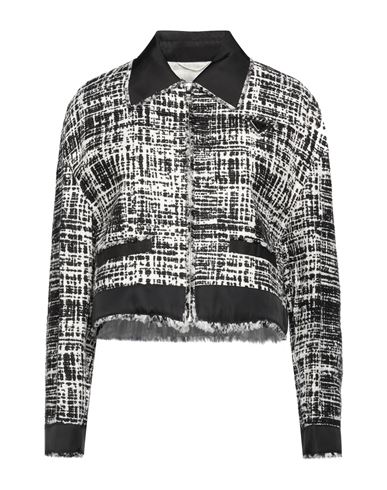 Prada Re-nylon Cropped Tweed Jacket In Black