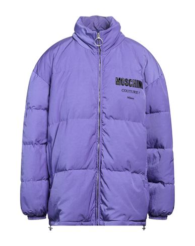 Moschino Man Down Jacket Purple Size 36 Polyamide, Polyester