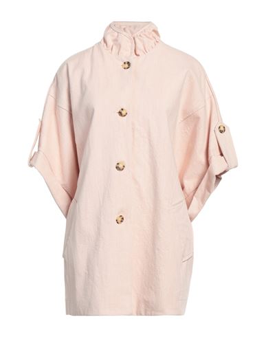 Dx Collection Woman Overcoat & Trench Coat Pink Size S Cotton, Polyester