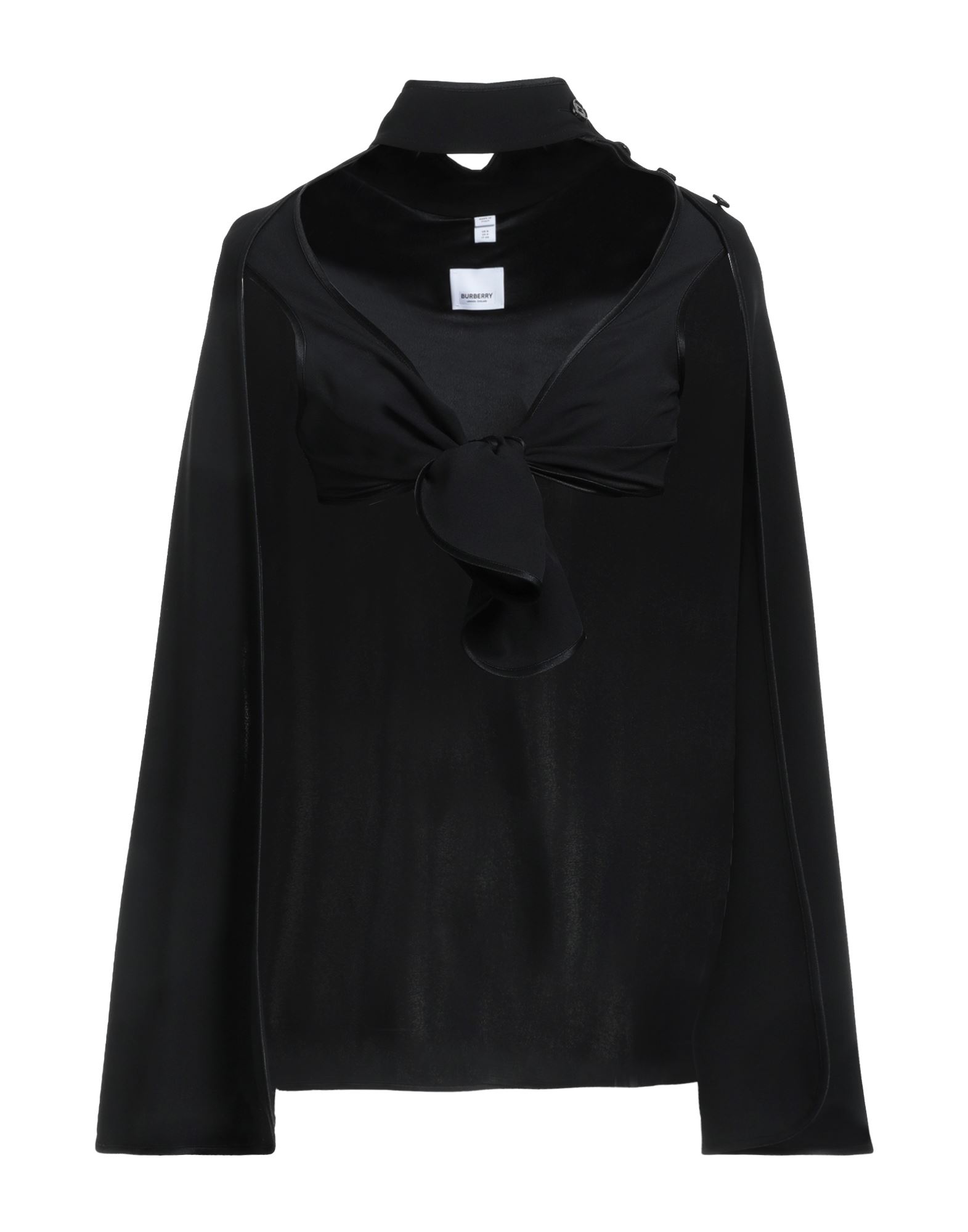 Burberry Woman Capes & Ponchos Black Size 6 Silk
