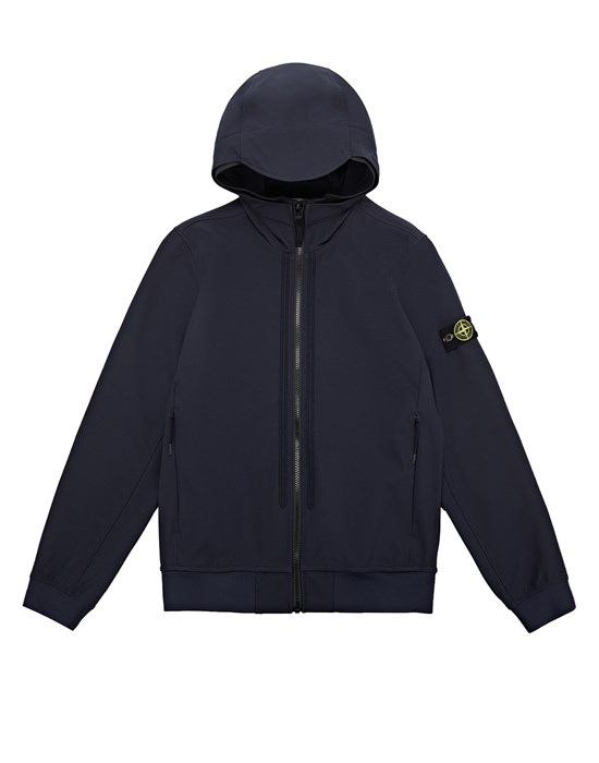 Sold out - STONE ISLAND TEEN 40134 SOFT SHELL-R e.dye® TECHNOLOGY   休闲夹克 男士 蓝色