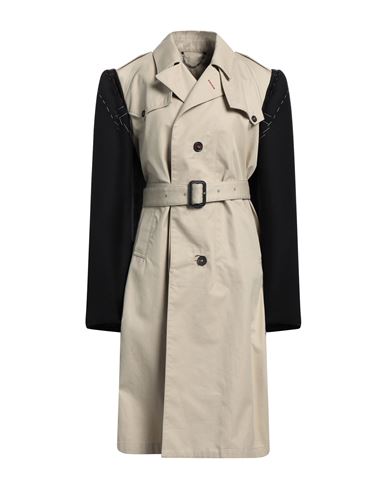 Maison Margiela Woman Coat Beige Size 6 Cotton, Virgin Wool, Polyamide, Viscose