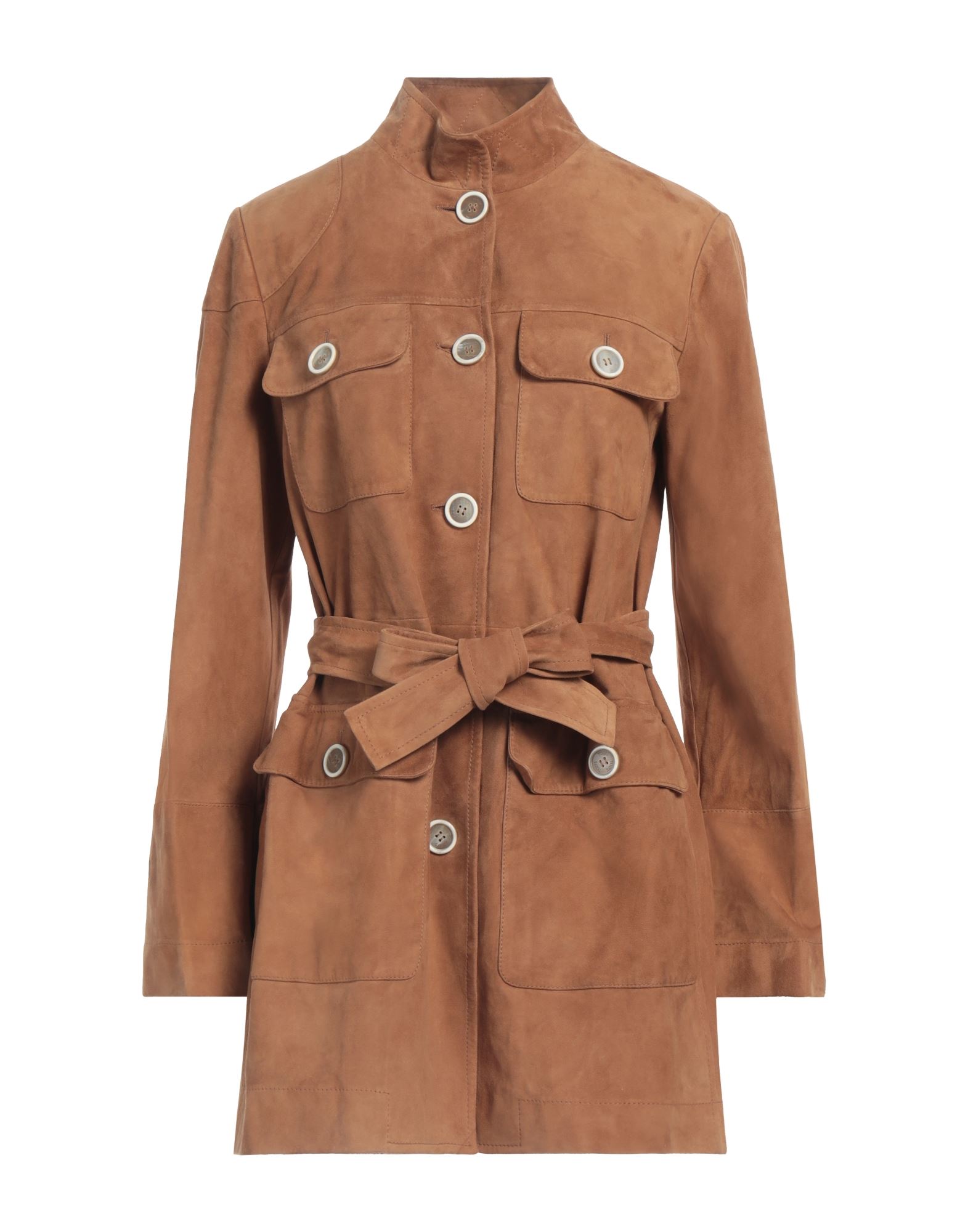 Shop Tod's Woman Overcoat & Trench Coat Camel Size 8 Ovine Leather, Goat Skin In Beige