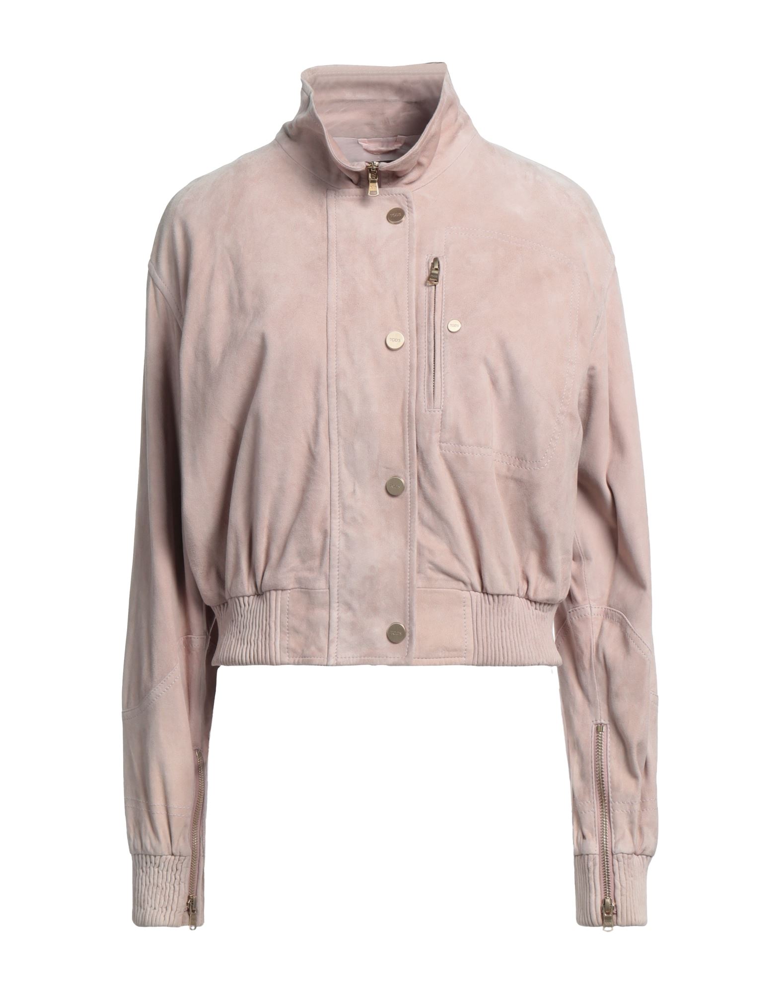 Tod's Woman Jacket Blush Size 6 Ovine Leather, Goat Skin In Pink