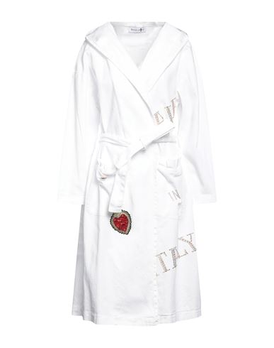 Shop Marçi By Gil Santucci Woman Overcoat & Trench Coat White Size Onesize Cotton, Elastane