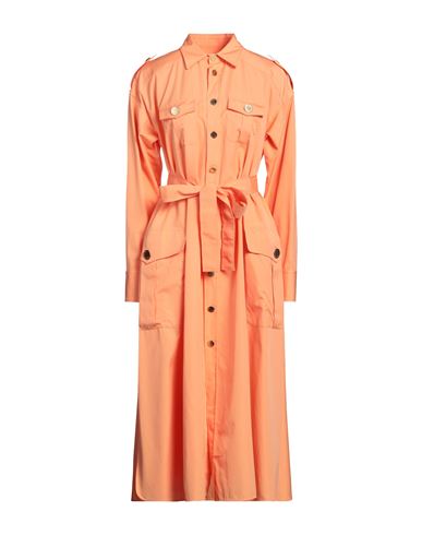 Dsquared2 Woman Midi Dress Apricot Size 2 Cotton In Orange