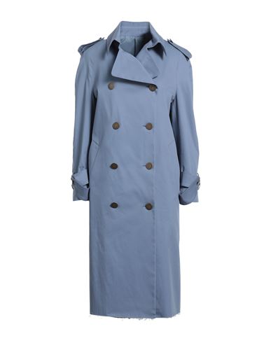 Marsēm Woman Overcoat Pastel Blue Size 4 Cotton, Elastane In Multi