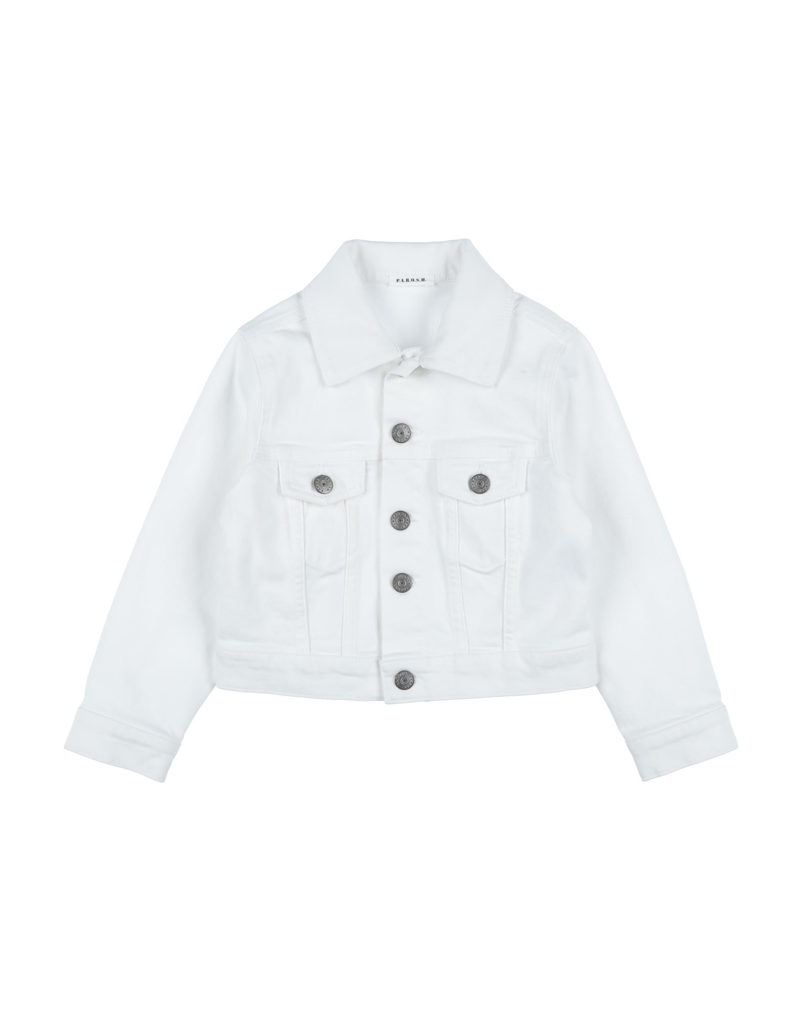 Shop P.a.r.o.s.h P. A.r. O.s. H. Toddler Girl Denim Outerwear White Size 6 Cotton, Elastane