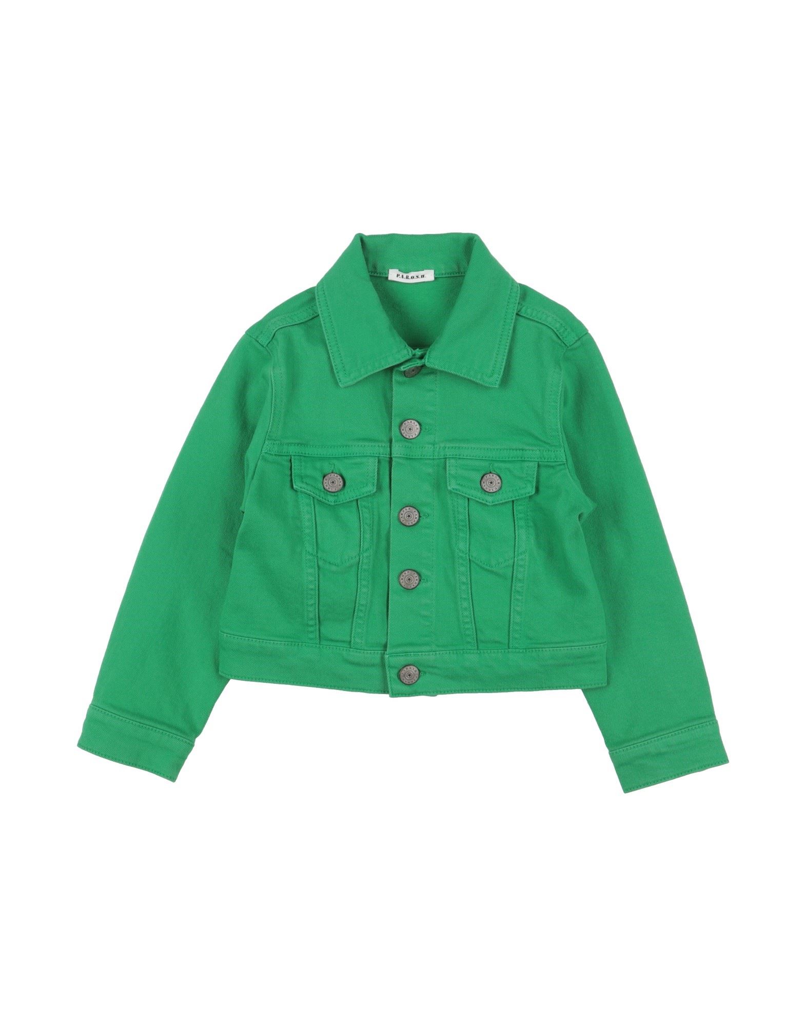 Shop P.a.r.o.s.h P. A.r. O.s. H. Toddler Girl Denim Outerwear Green Size 6 Cotton, Elastane