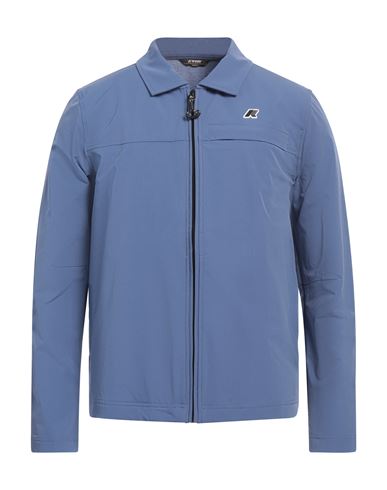 K-way Man Jacket Pastel Blue Size Xl Cotton, Elastane, Polyester In Blue